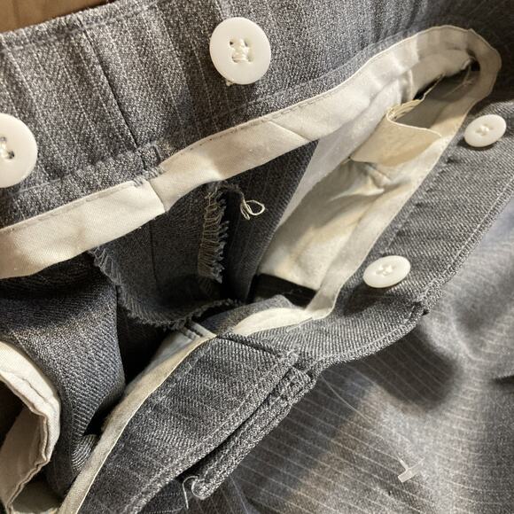 Levi's Action Mens Vtg Suit Sz 44L 36X30 Gray Pinstripe 70s Retro Single Vented - Picture 16 of 16